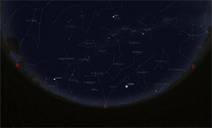 Sternenhimmel im September - Blickrichtung Osten Sternenhimmel im September - Blickrichtung Osten
