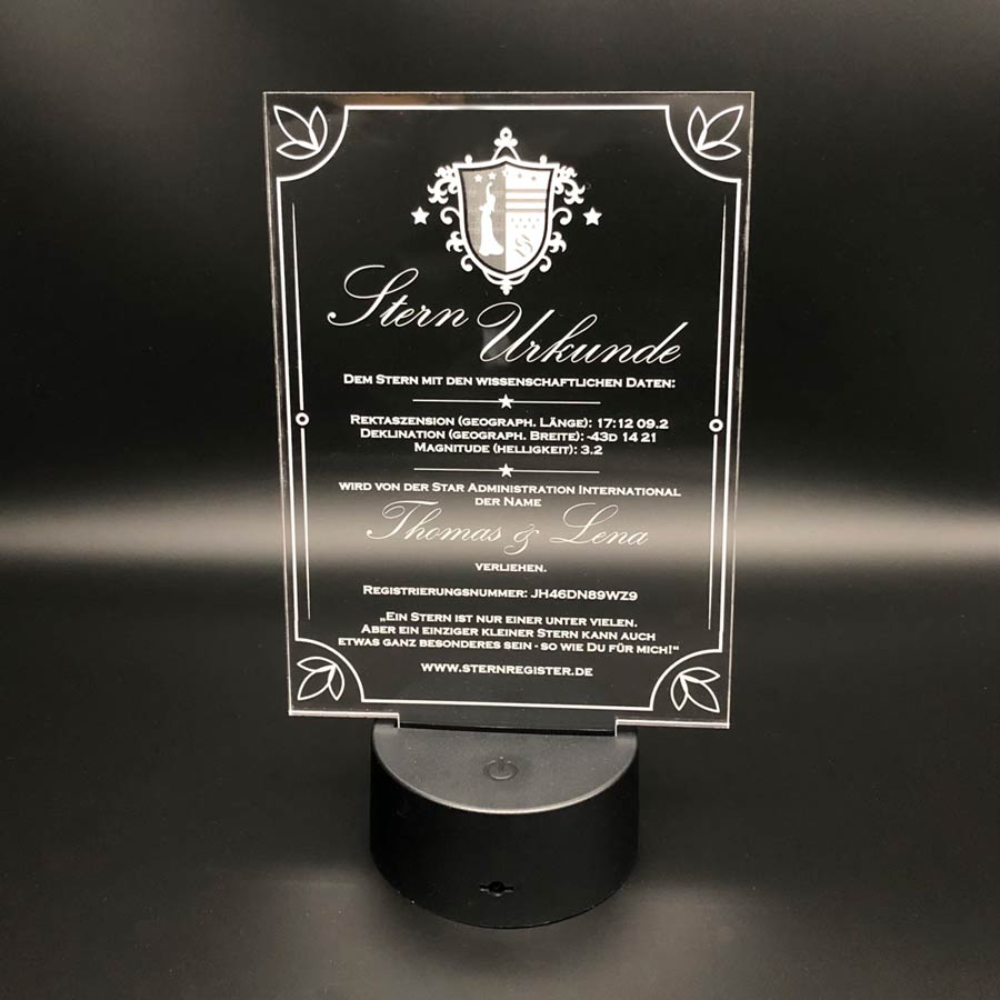 LED Acrylglas Sternurkunde – Bild 3