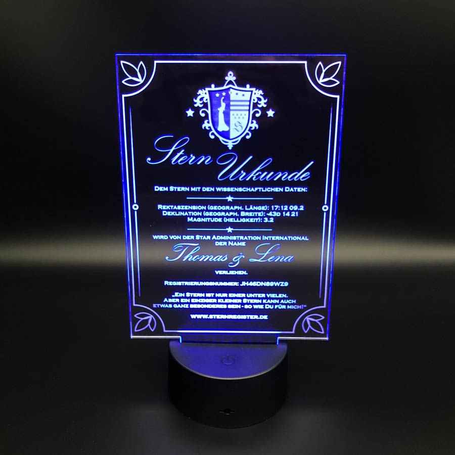 LED Acrylglas Sternurkunde – Bild 6