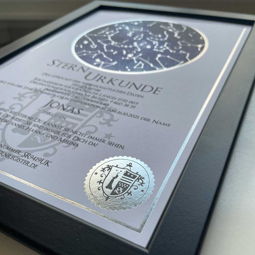 Sternurkunde mit Siegel Sternurkunde mit Siegel